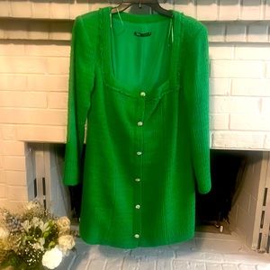 Tweed green dress XL
